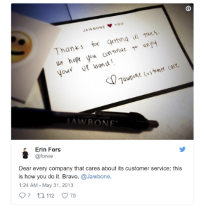 written insert customer love ecommerce