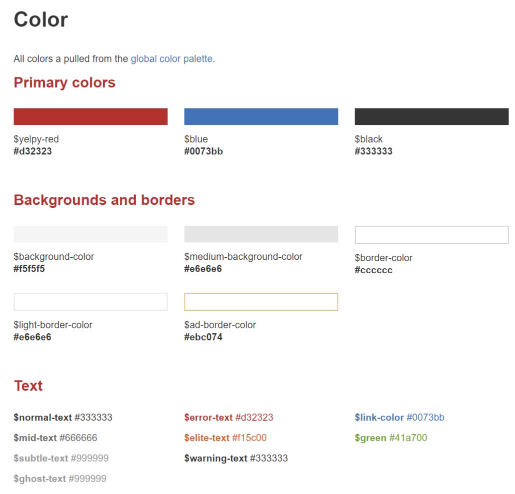 yelp brand style guide content example